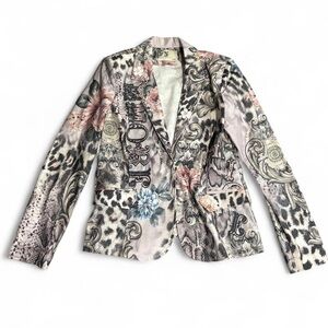 NICE INSTANBUL printed stretch blazer jacket with embellishments
